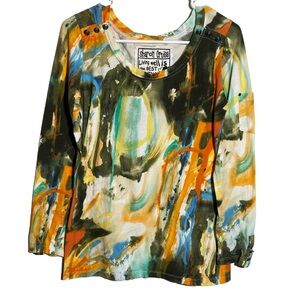 Sharon Cruise Long Sleeve Shirt Boho Abstract Women’s Size Large